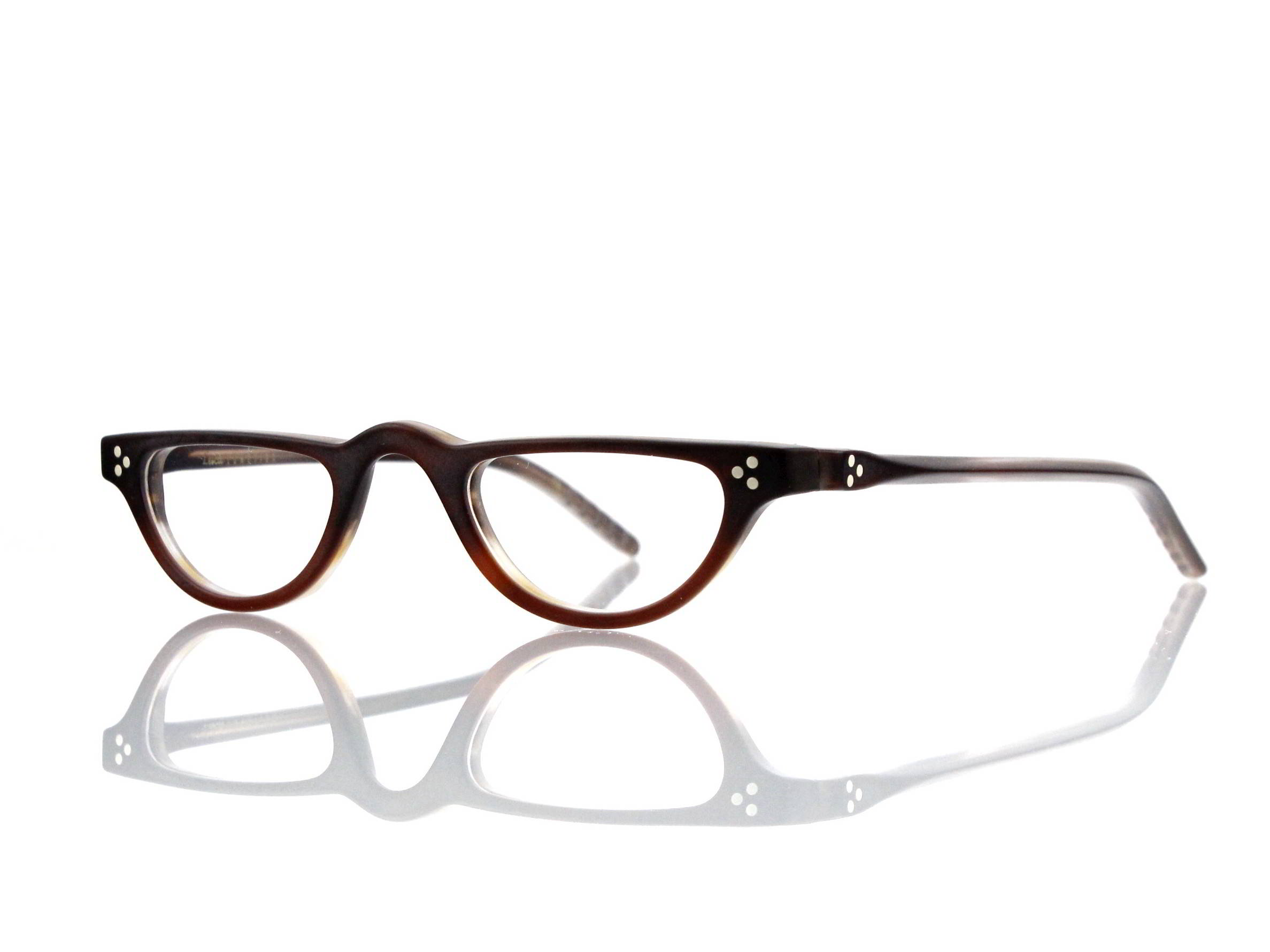 Lesca Lunetier • DL 23 • Col. cognac matt • Acetat-Halb-Brillen-Fassung