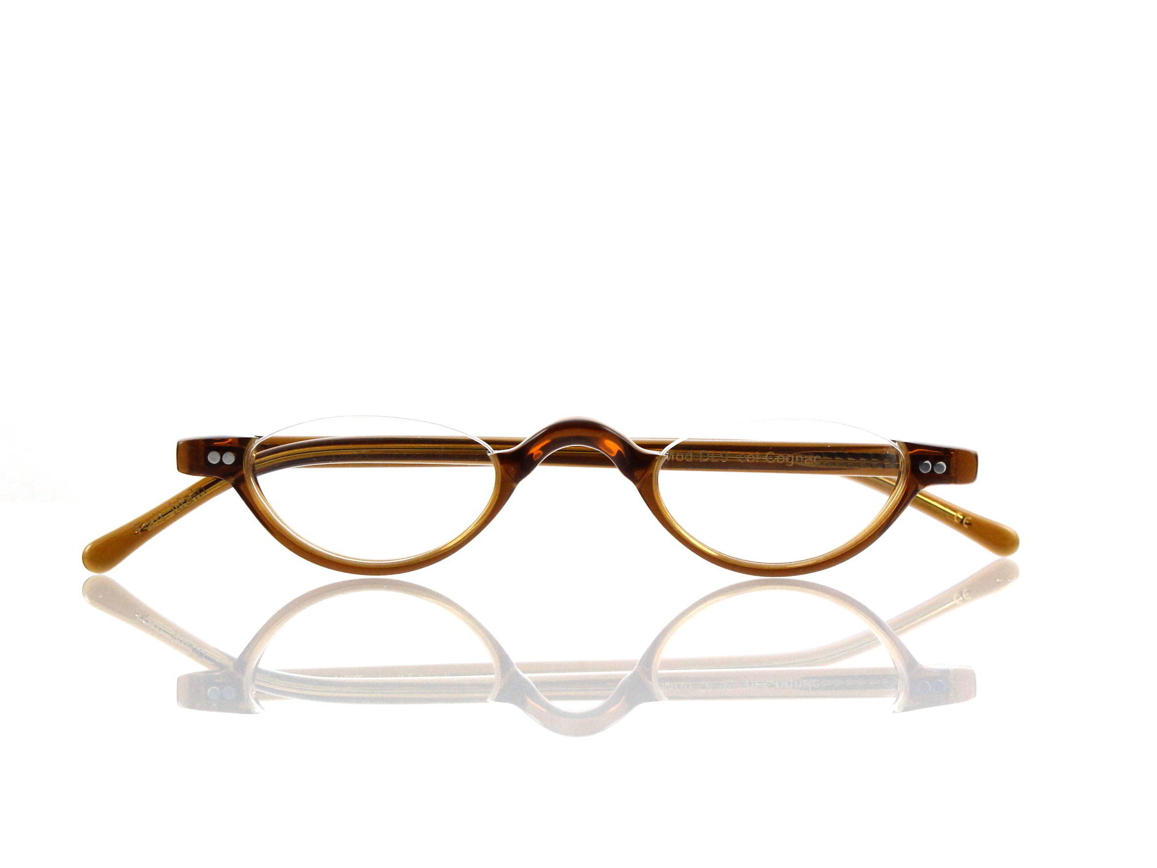 Lesca Lunetier • DL 9 • Col. cognac • Acetat-Halb-Brillen-Fassung