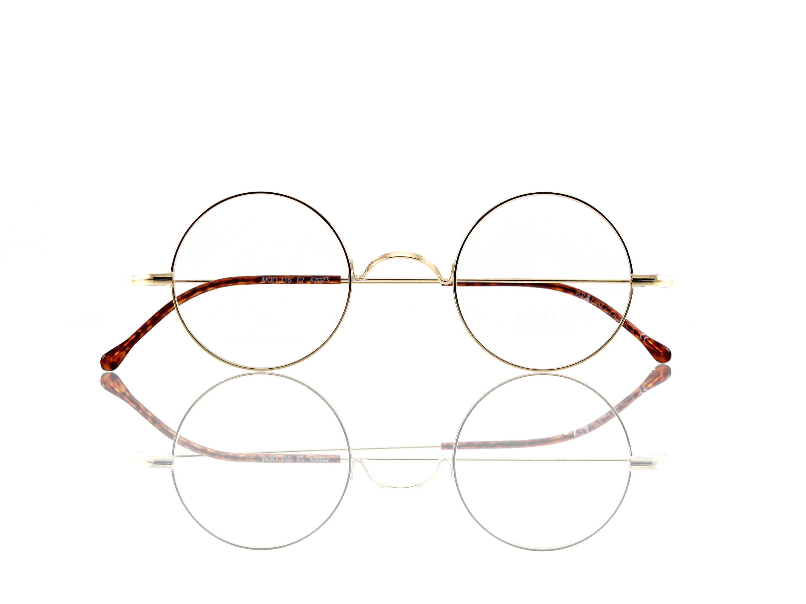Braun Classics Eyewear • Edelstahl • Modell 116 • F 2 • Größe 42-23-155 mm