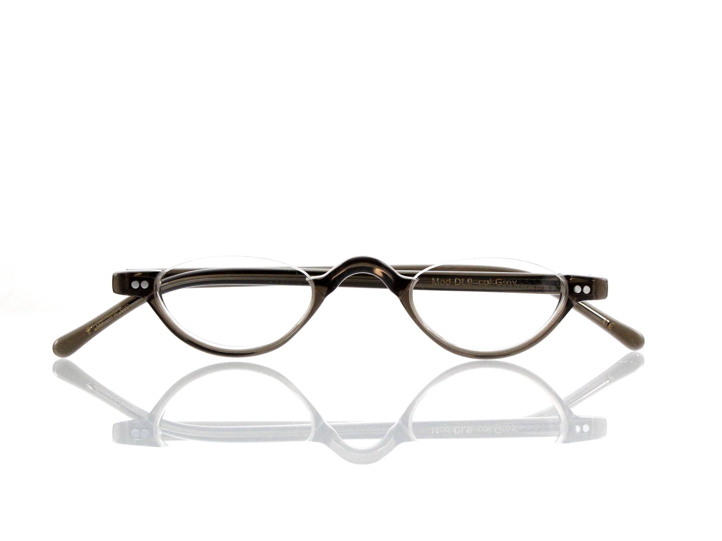 Lesca Lunetier • DL 9 • Col. grey • Acetat-Halb-Brillen-Fassung