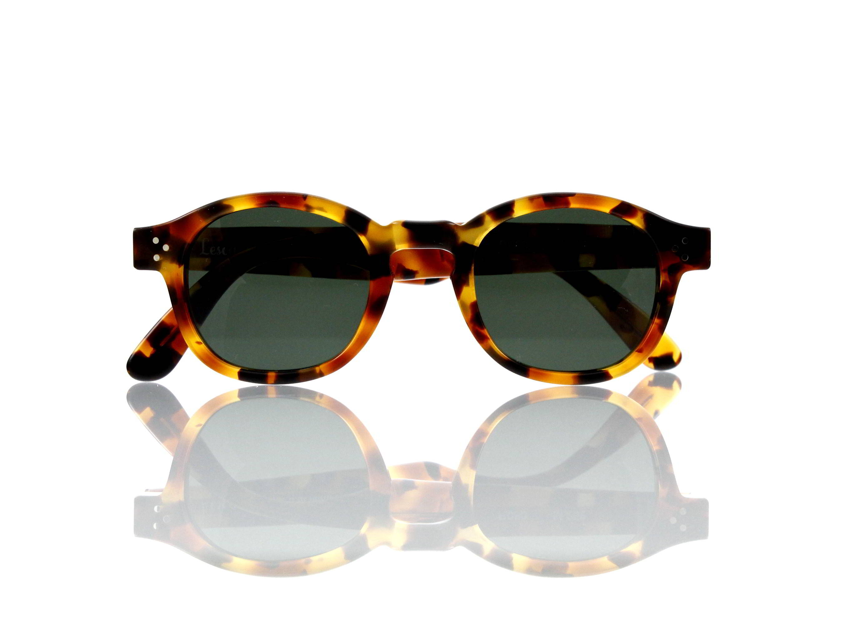 Lesca Lunetier Mod. P.080 Sonne Col. M.252 Größe 44-22-145mm Kunststoff „Ray Ban“ G 15 graugrün