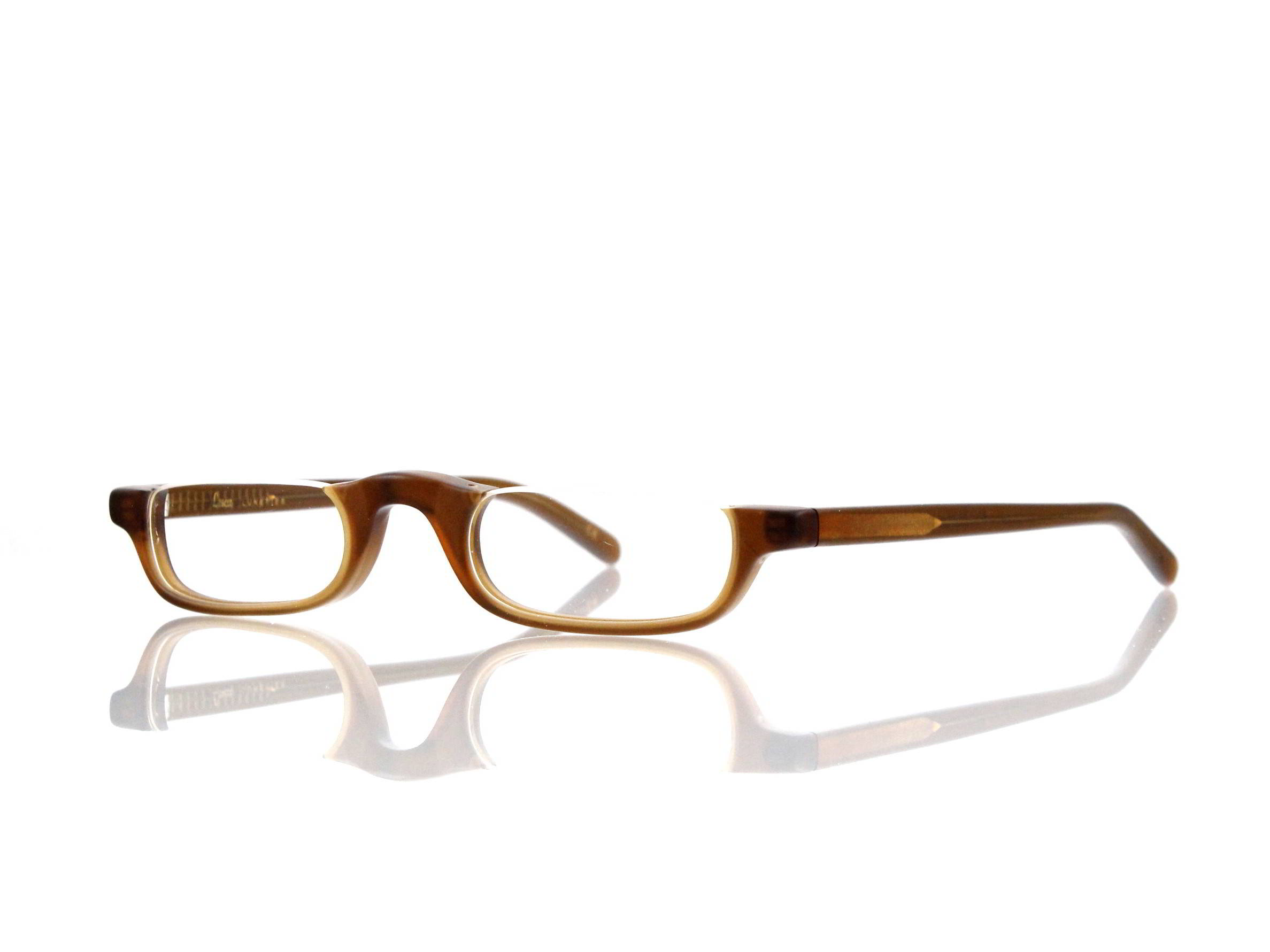 Lesca Lunetier • DL 14 • Col. cognac matt • Acetat-Halb-Brillen-Fassung