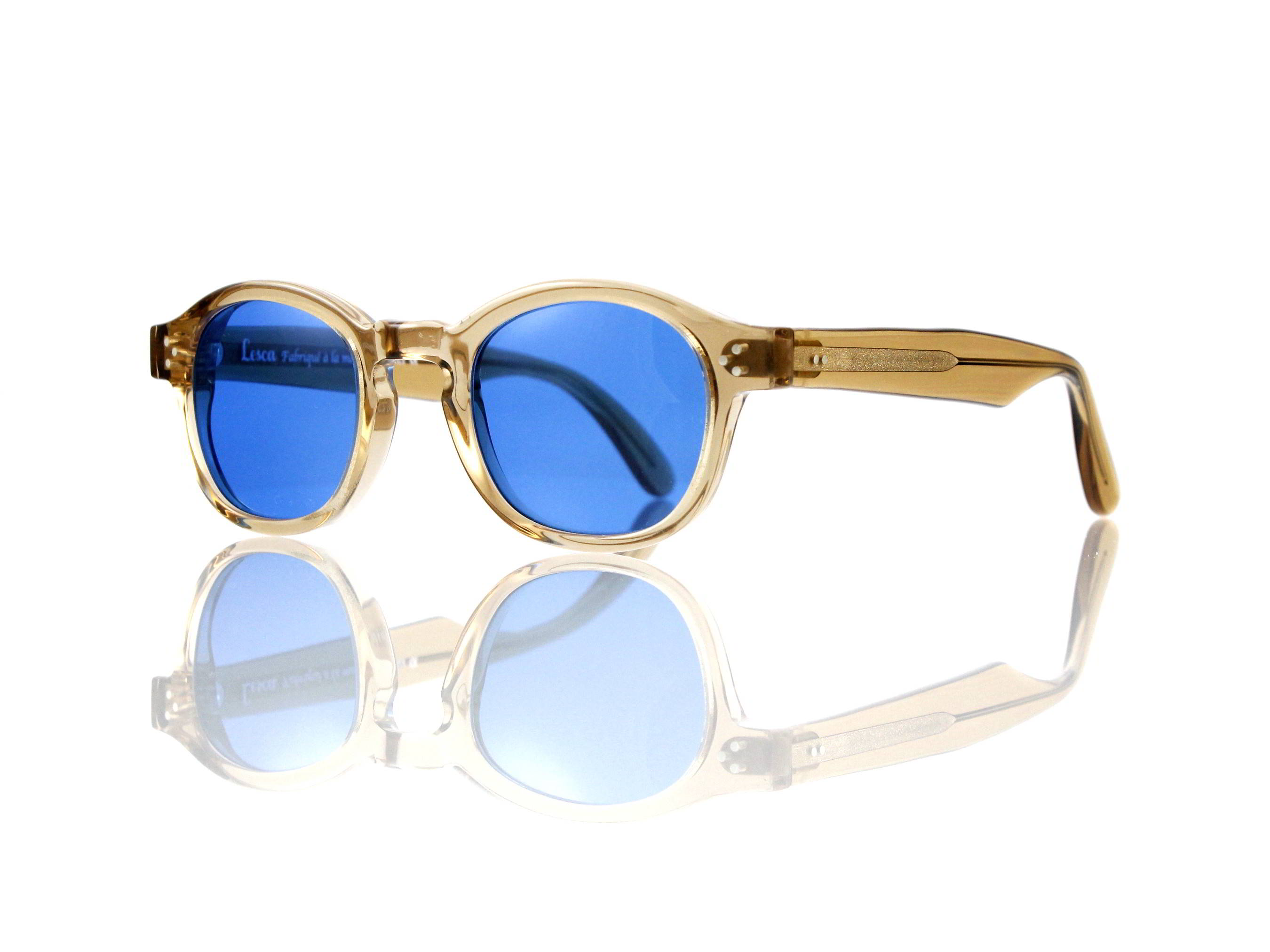 Lesca Lunetier Mod. P.080 Sonne Col. L.403 Größe 44-22 - 145mm Kunststoff blau 70%