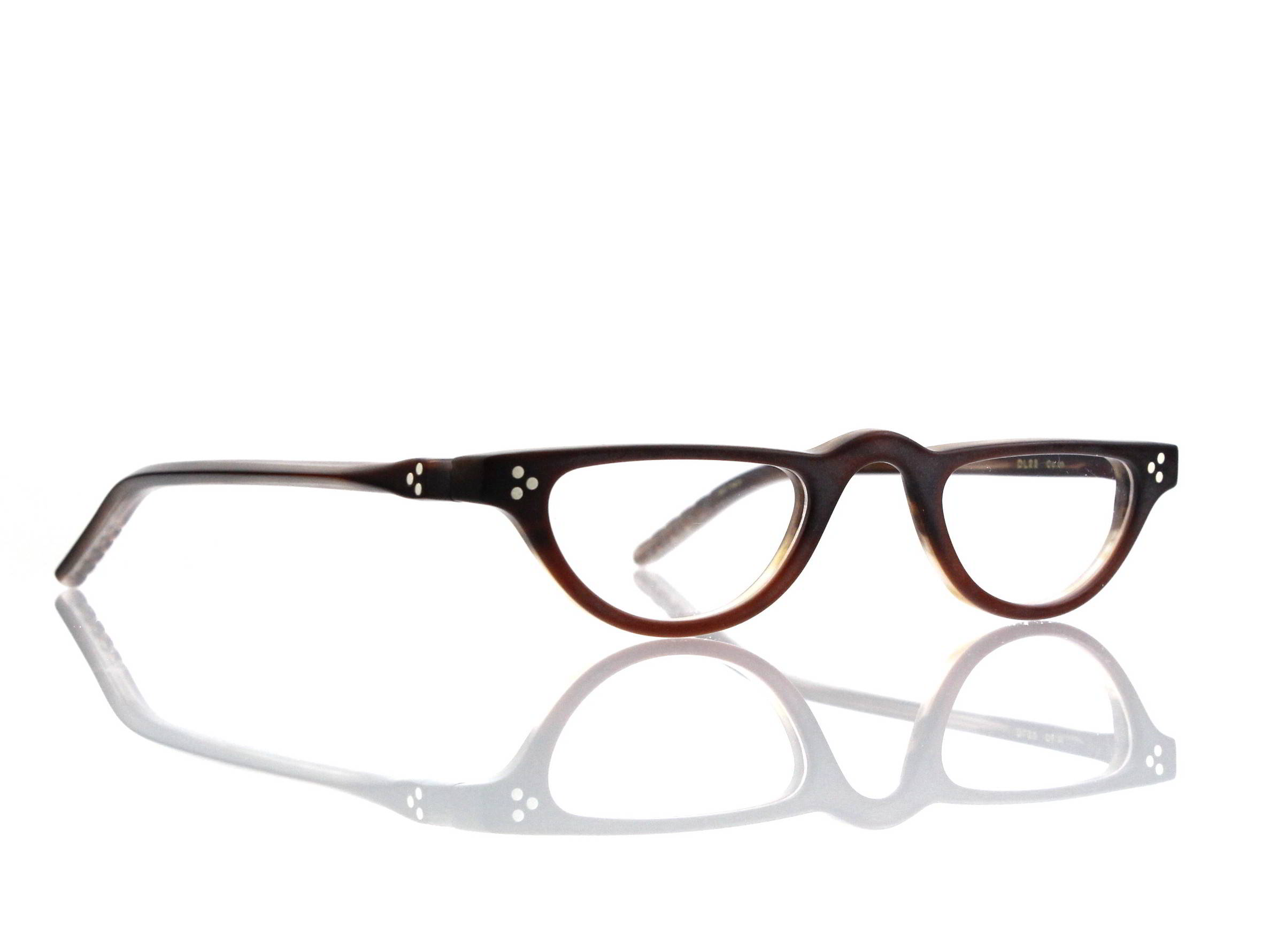 Lesca Lunetier • DL 23 • Col. cognac matt • Acetat-Halb-Brillen-Fassung