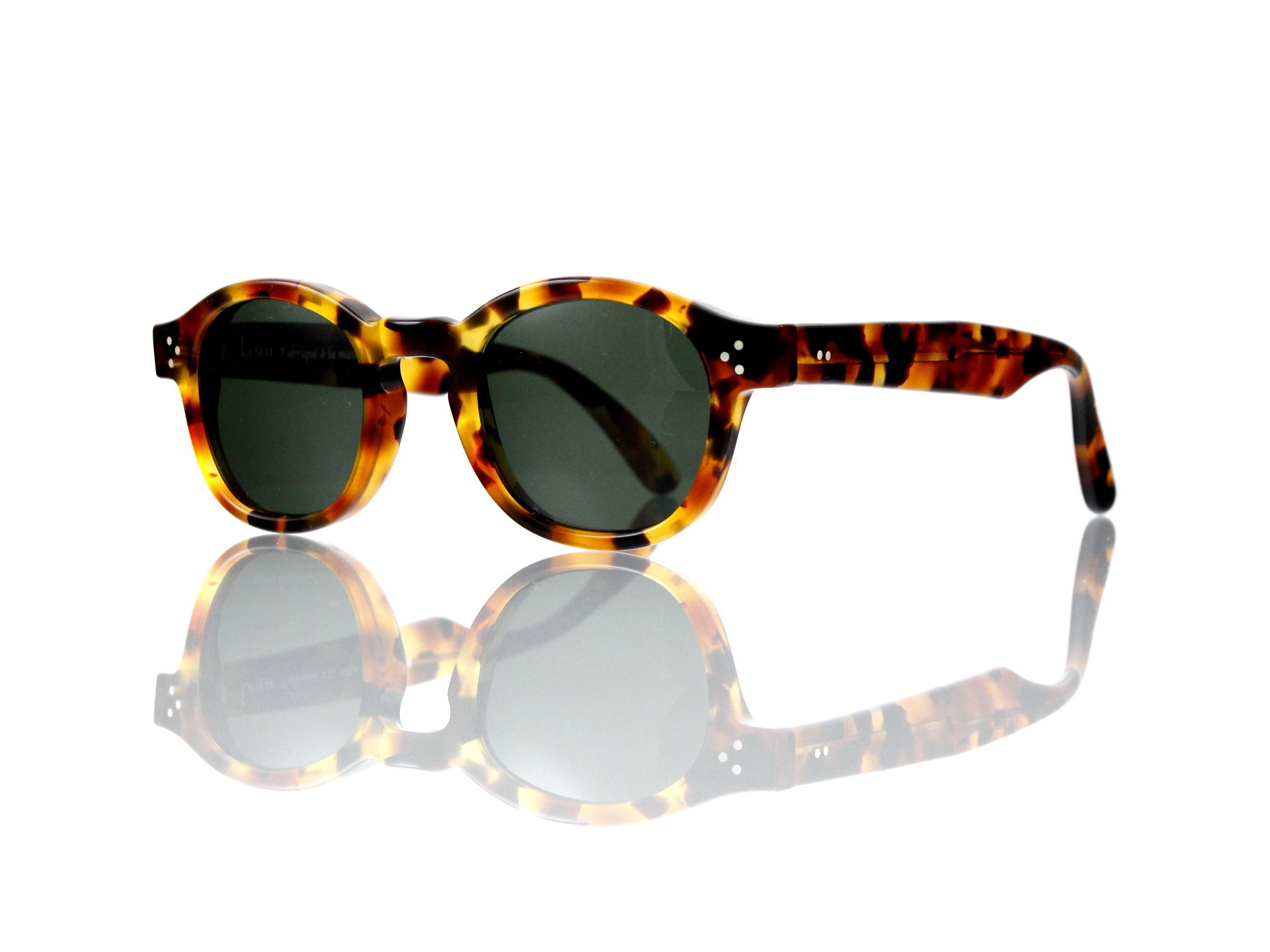 Lesca Lunetier Mod. P.080 Sonne Col. M.252 Größe 44-22-145mm Kunststoff „Ray Ban“ G 15 graugrün
