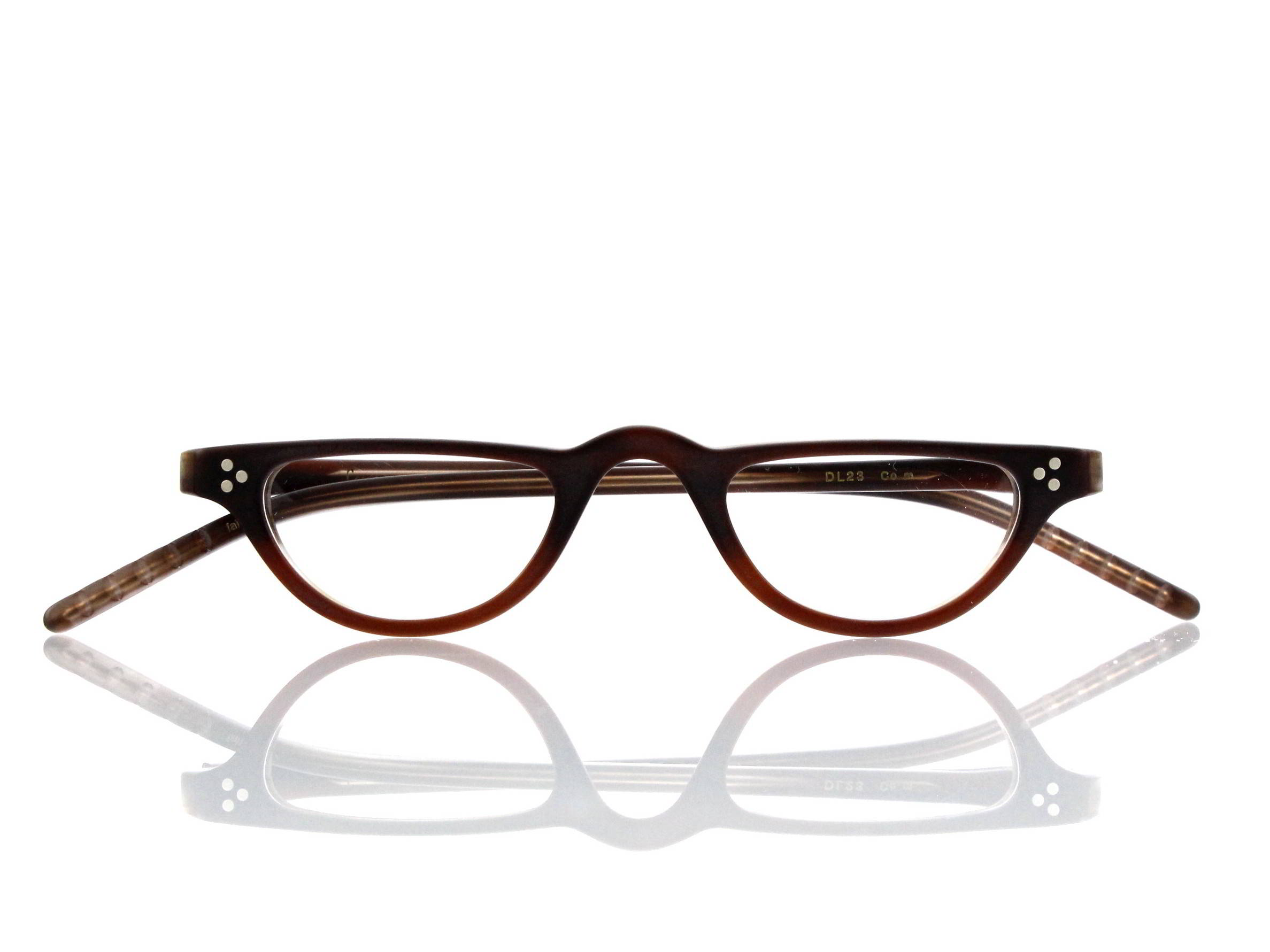 Lesca Lunetier • DL 23 • Col. cognac matt • Acetat-Halb-Brillen-Fassung