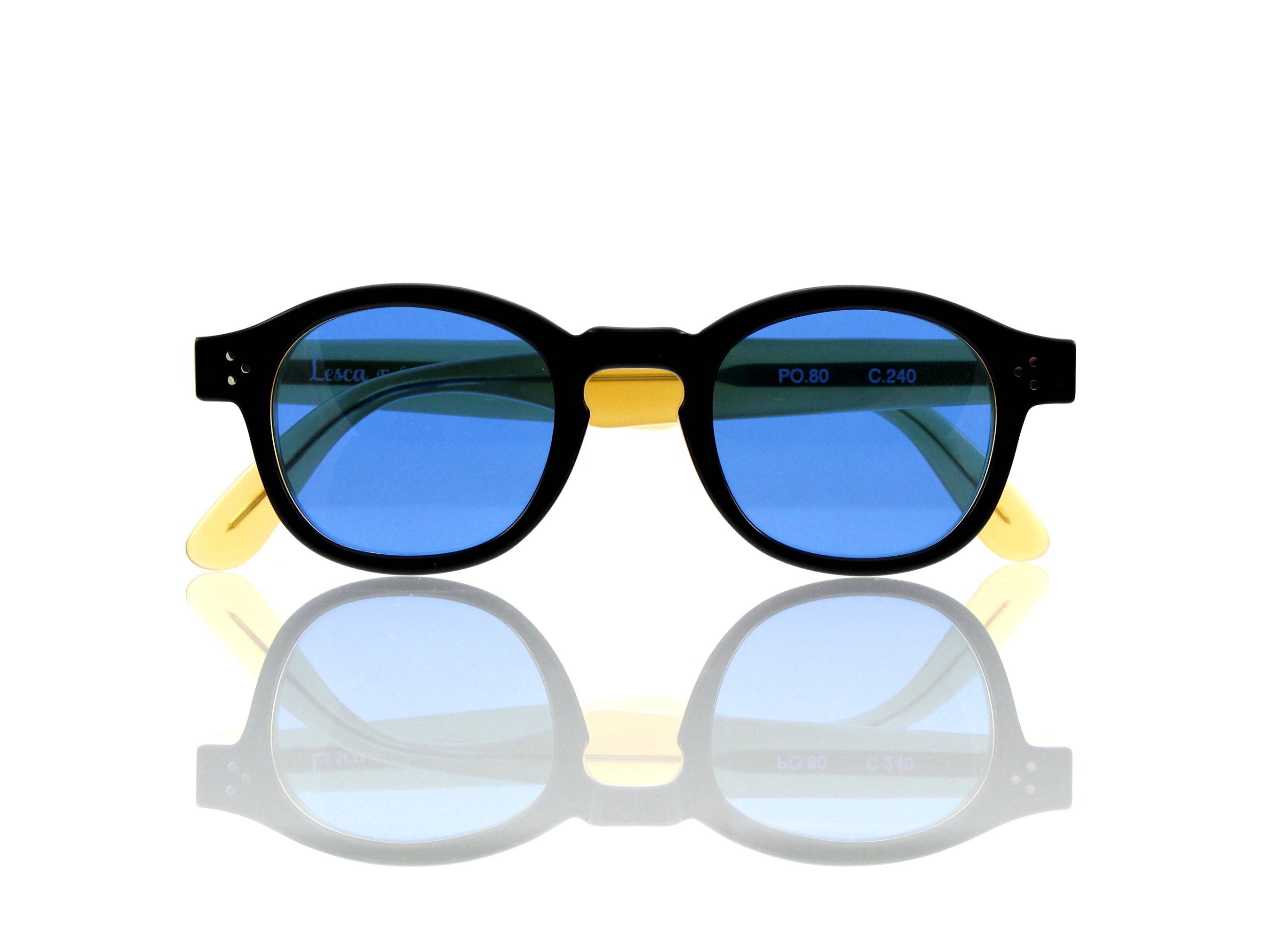 Lesca Lunetier Mod. P.080 Sonne Col. C.240 Größe 44-22 - 145mm Kunststoff blau 70%