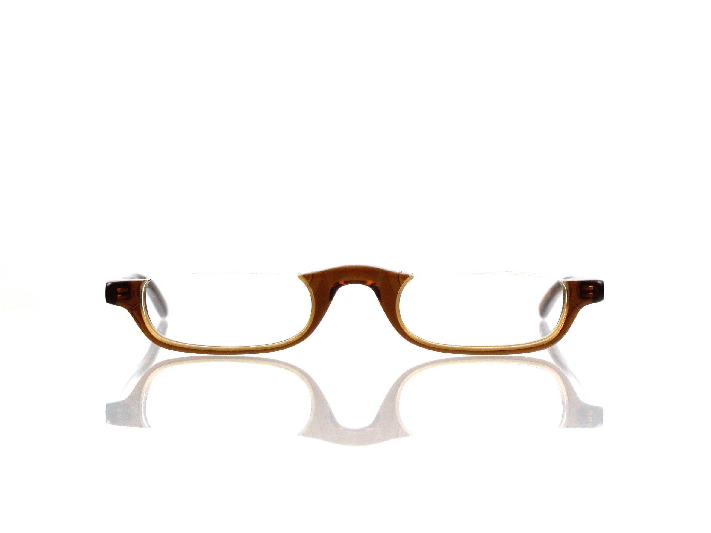 Lesca Lunetier • DL 14 • Col. cognac • Acetat-Halb-Brillen-Fassung