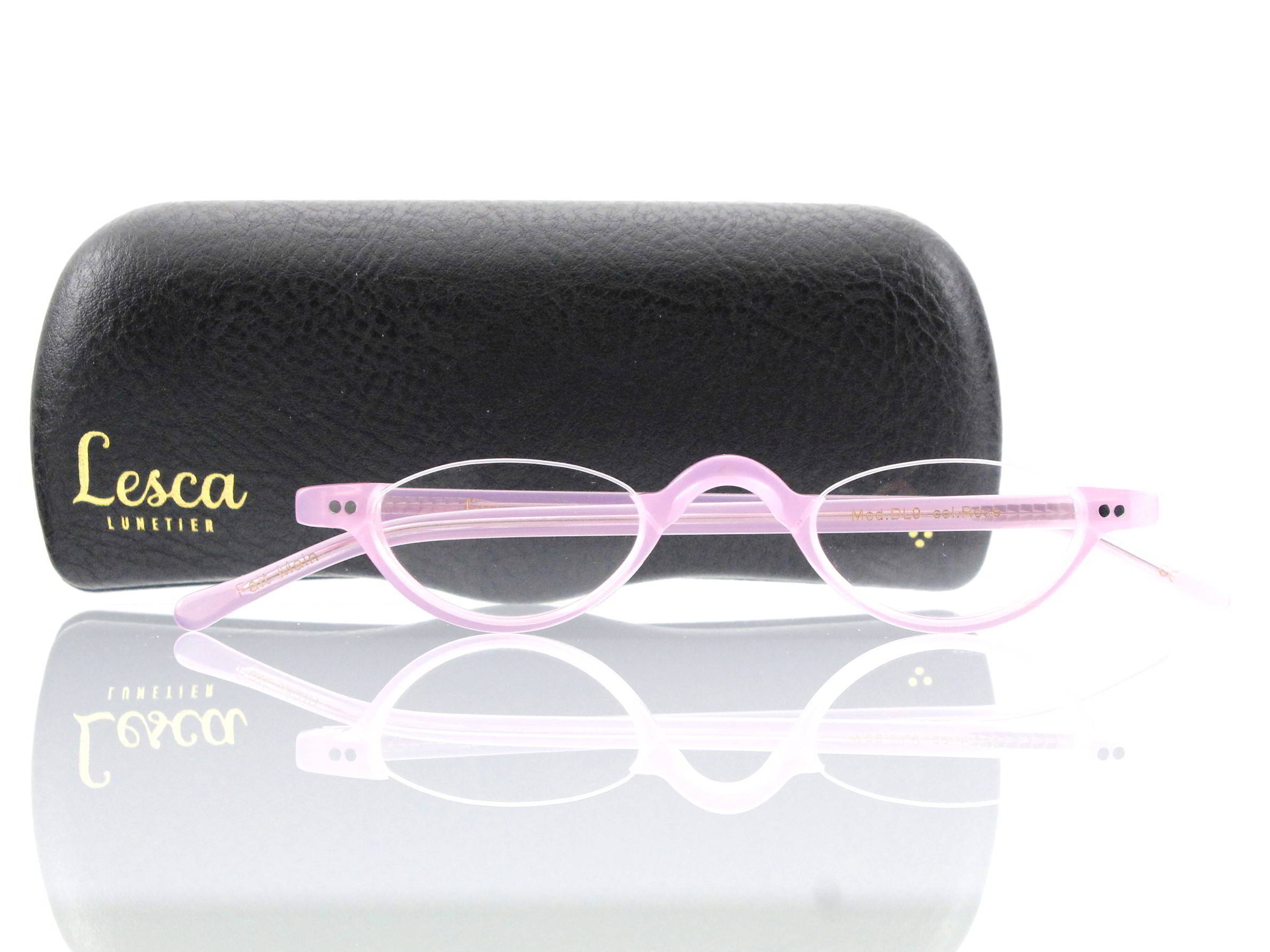 Lesca Lunetier • DL 9 • Col. rose` • Acetat-Halb-Brillen-Fassung