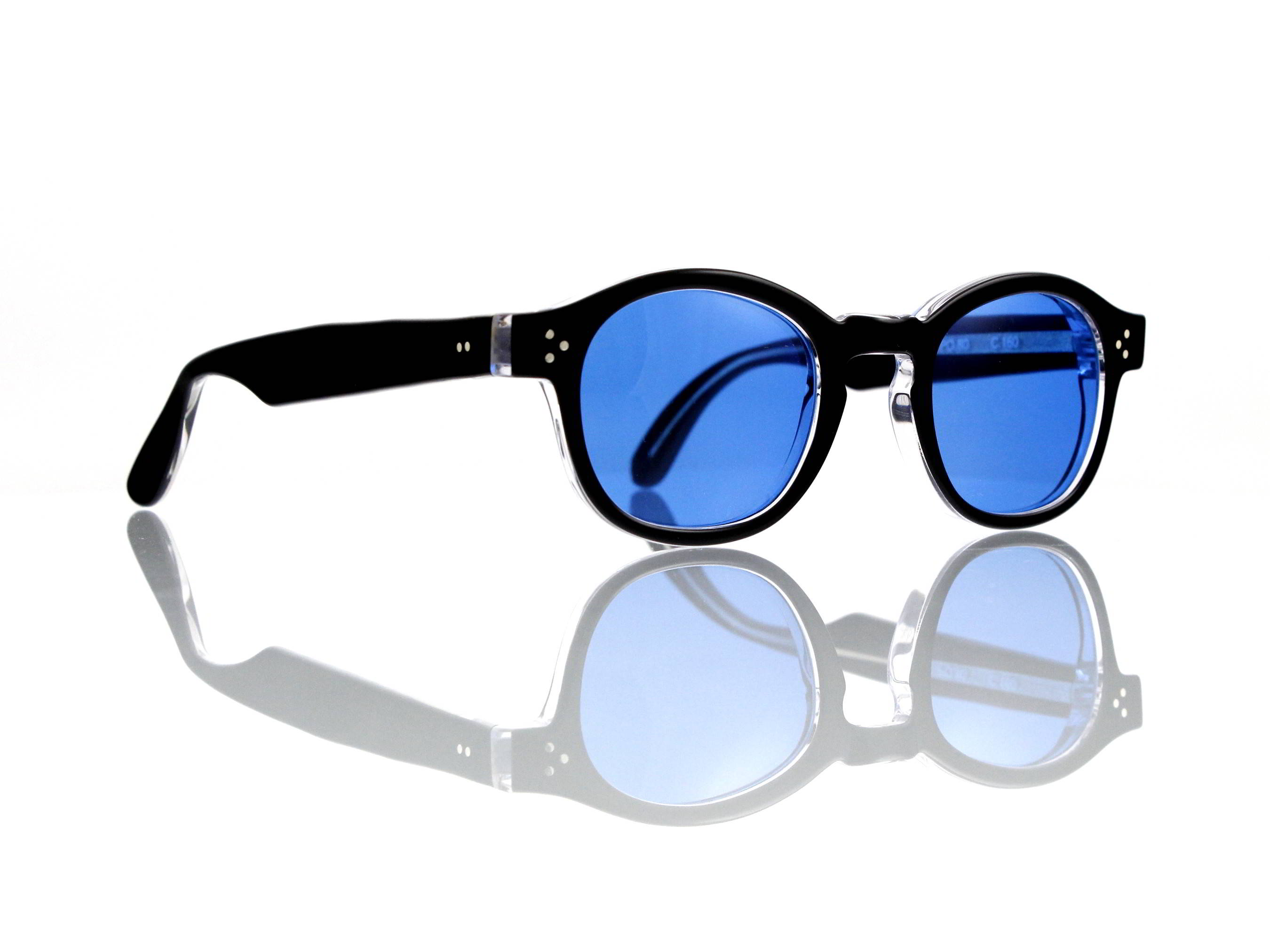 Lesca Lunetier Mod. P.080 Sonne Col. C.160 Größe 44-22 - 145mm Kunststoff blau 70%