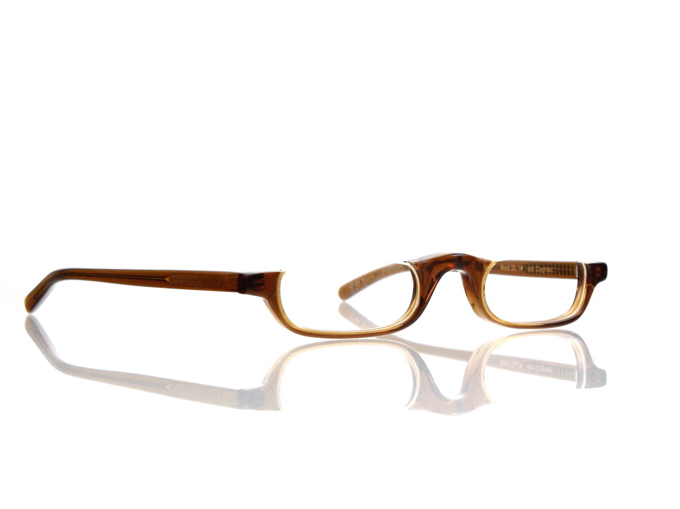 Lesca Lunetier • DL 14 • Col. cognac • Acetat-Halb-Brillen-Fassung