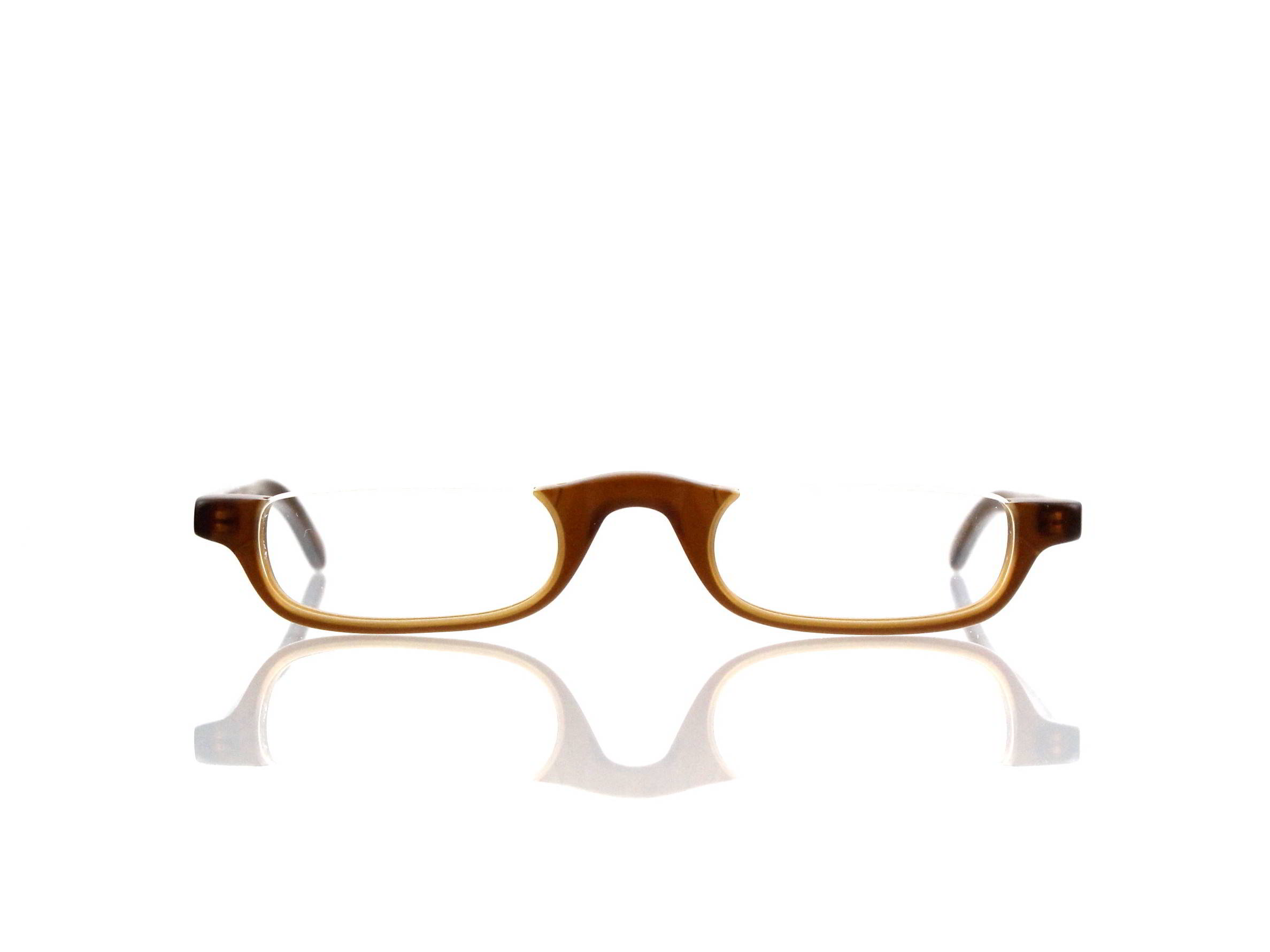 Lesca Lunetier • DL 14 • Col. cognac matt • Acetat-Halb-Brillen-Fassung