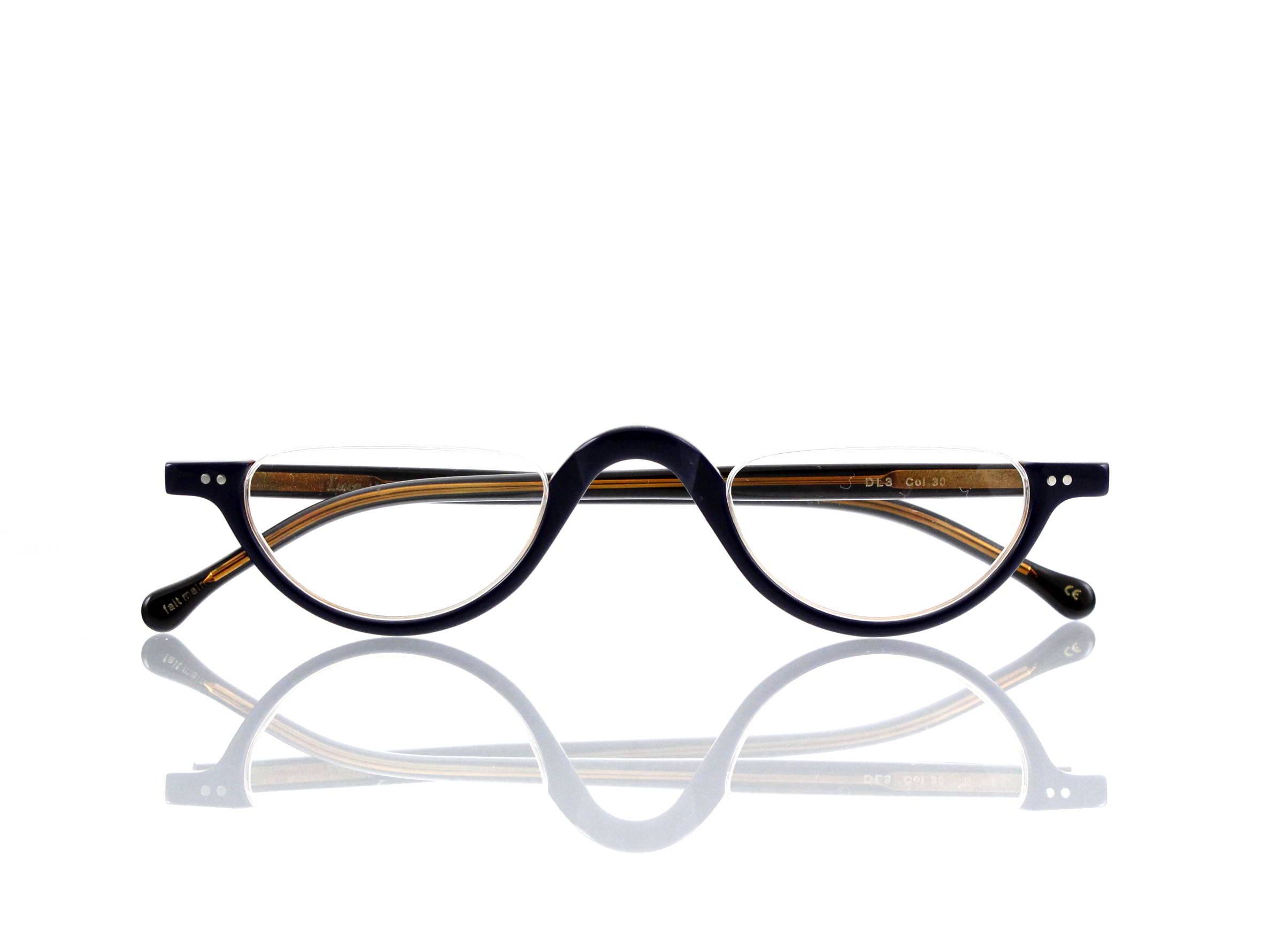 Lesca Lunetier • DL 3 • Col. 30 • Acetat-Halb-Brillen-Fassung