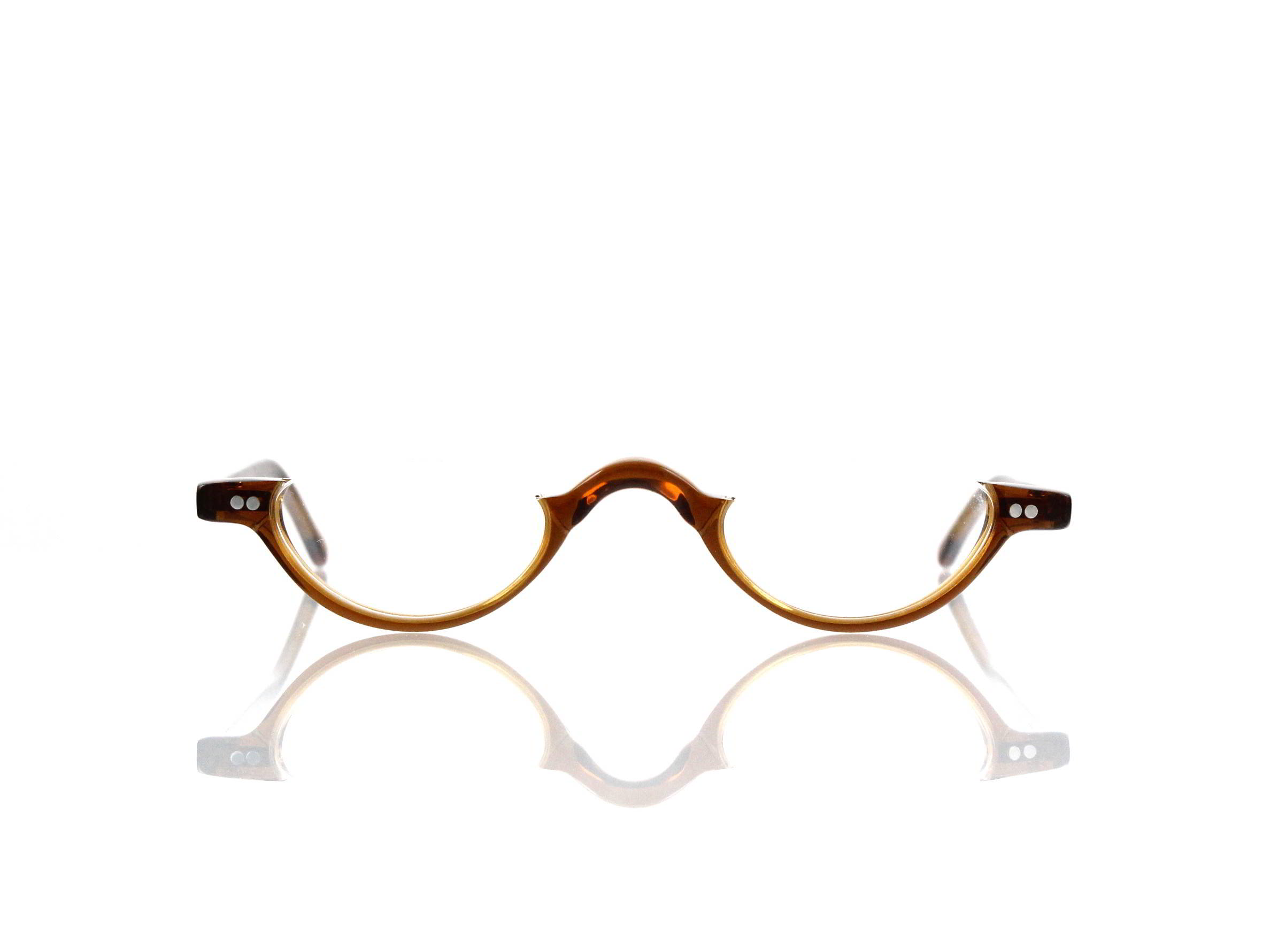 Lesca Lunetier • DL 9 • Col. cognac • Acetat-Halb-Brillen-Fassung