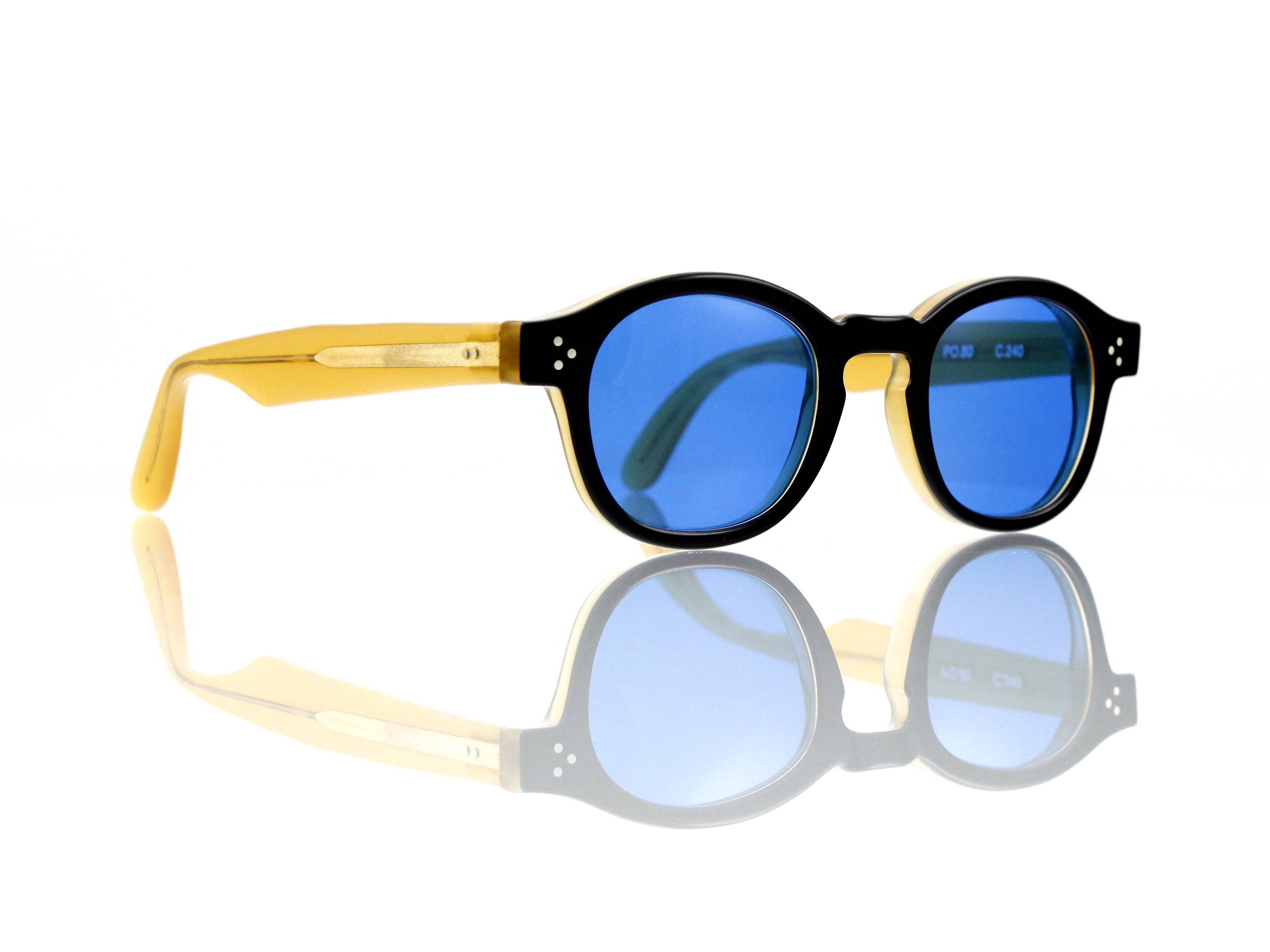 Lesca Lunetier Mod. P.080 Sonne Col. C.240 Größe 44-22 - 145mm Kunststoff blau 70%