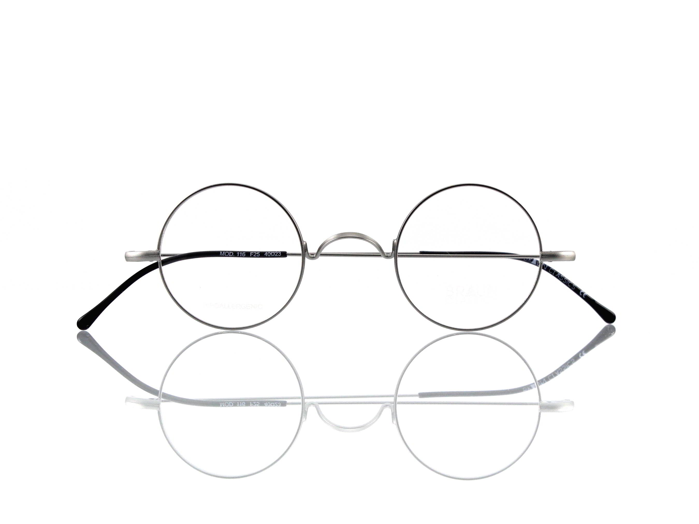 Braun Classics Eyewear • Edelstahl • Modell 116 • F 25 • Größe 40-23-155 mm