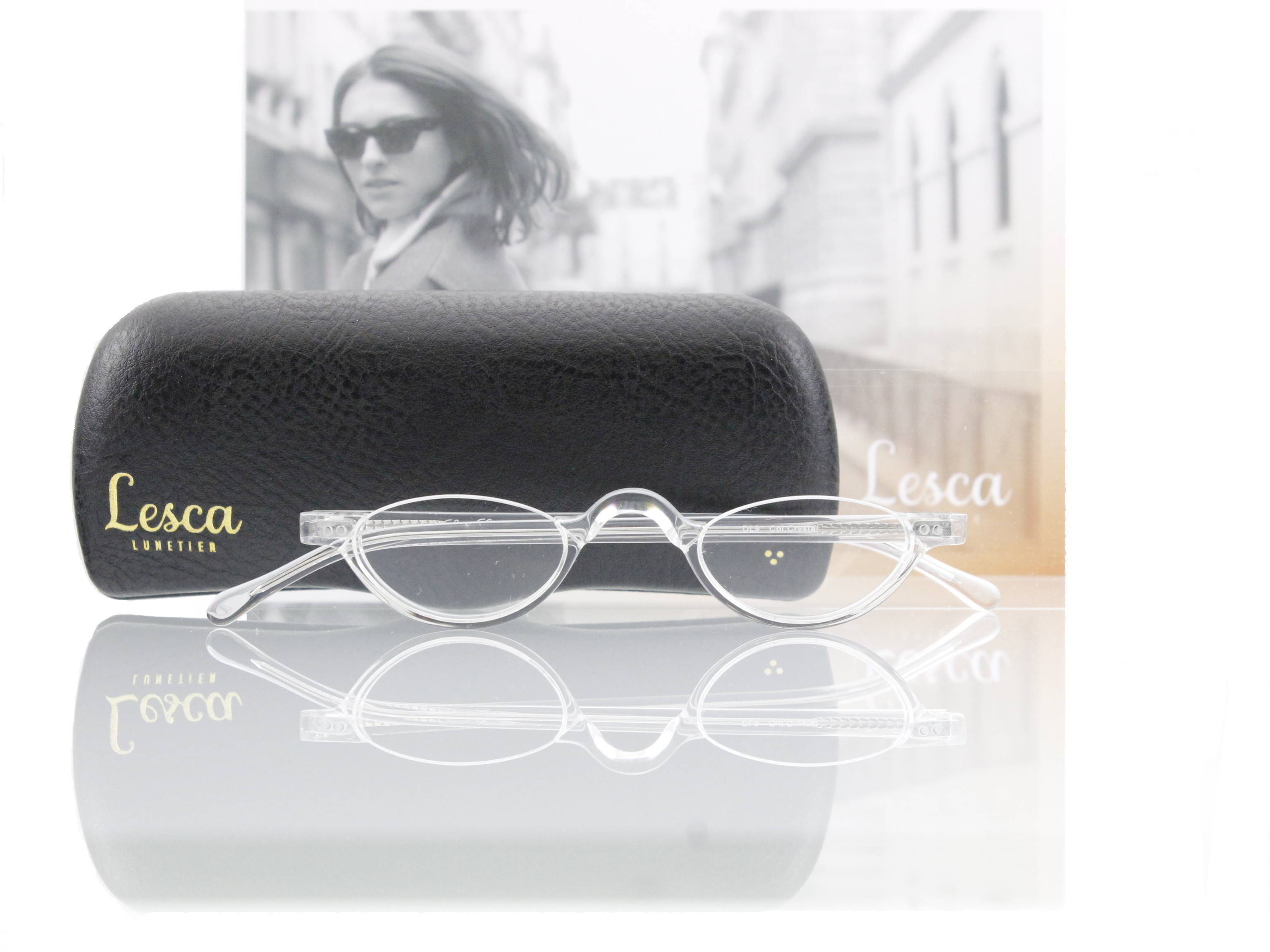 Lesca Lunetier • DL 9 • Col. crystal • Acetat-Halb-Brillen-Fassung