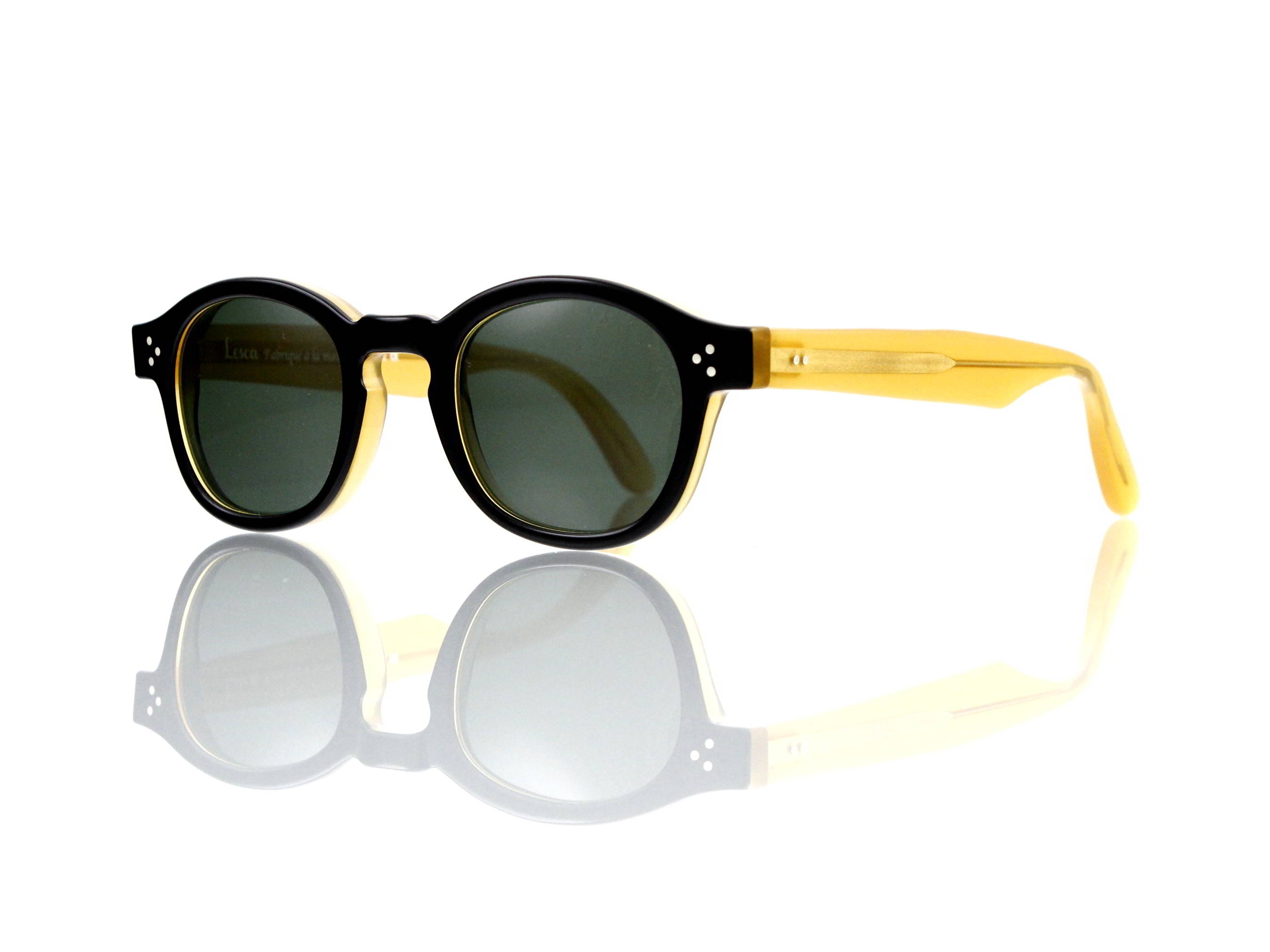 Lesca Lunetier Mod. P.080 Sonne Col. C.240 Größe 44-22-145mm Kunststoff „Ray Ban“ G 15 graugrün