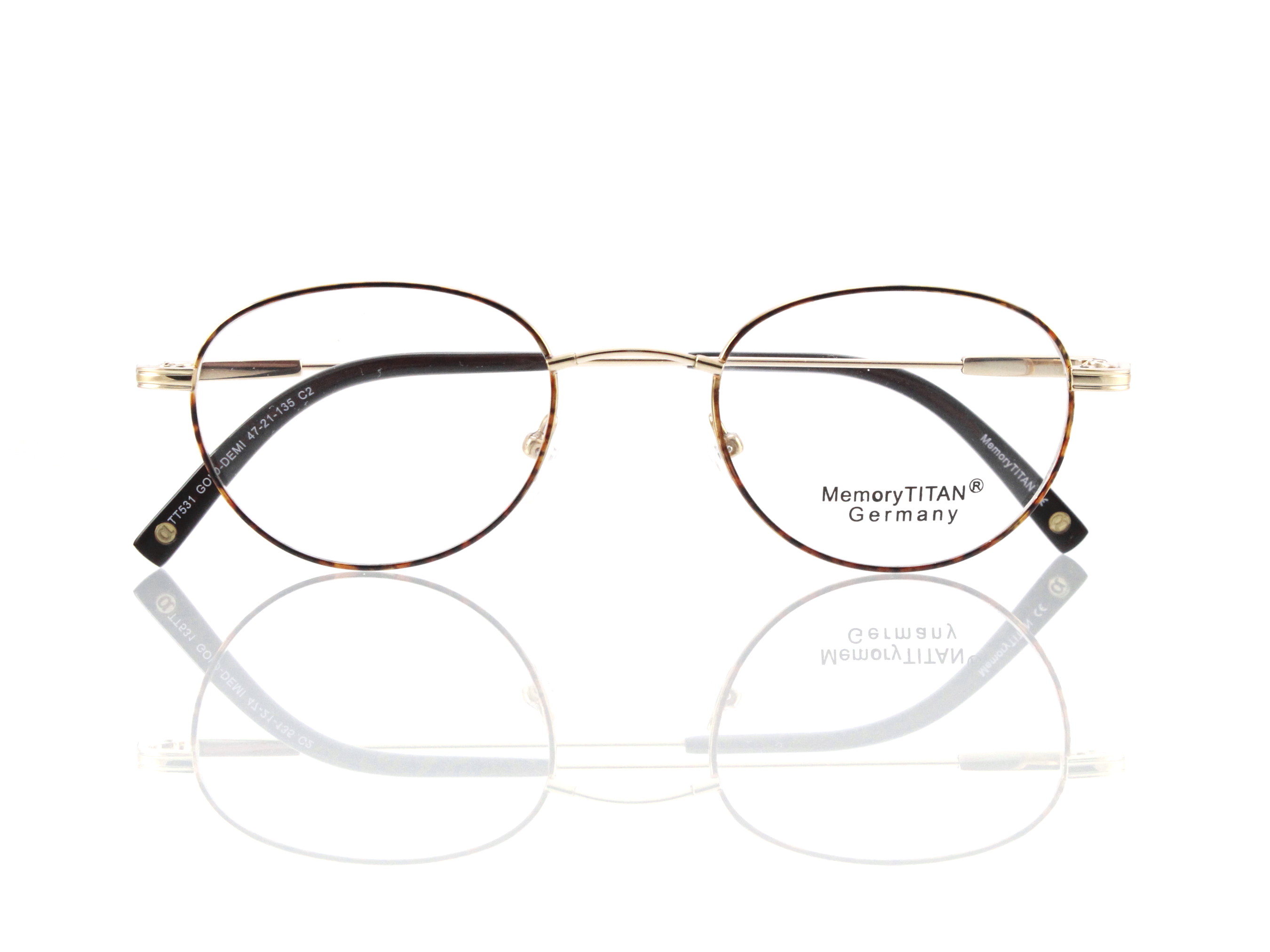 MemoryTITAN Mod. TT 531 Col. C 2  gold | glänzend | havanna | braun | aufgelegt  Größe 47-21