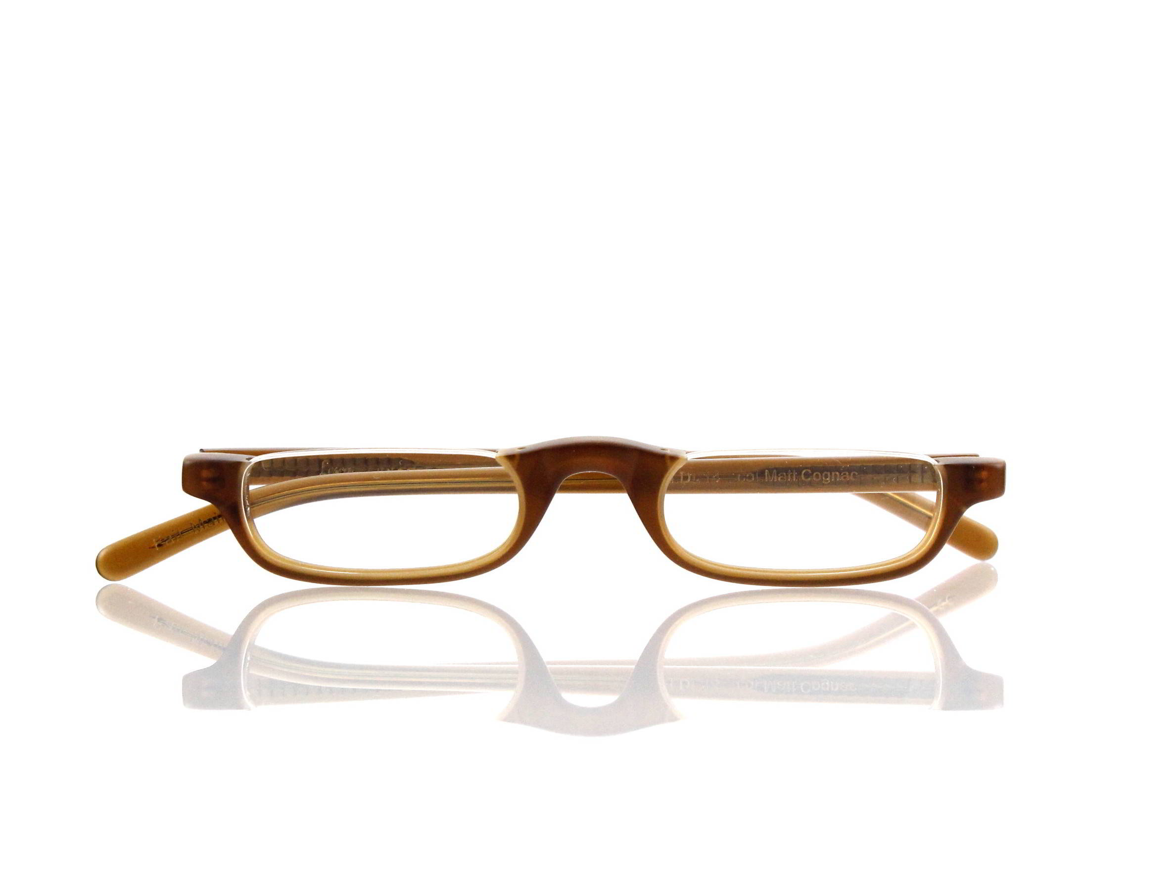 Lesca Lunetier • DL 14 • Col. cognac matt • Acetat-Halb-Brillen-Fassung