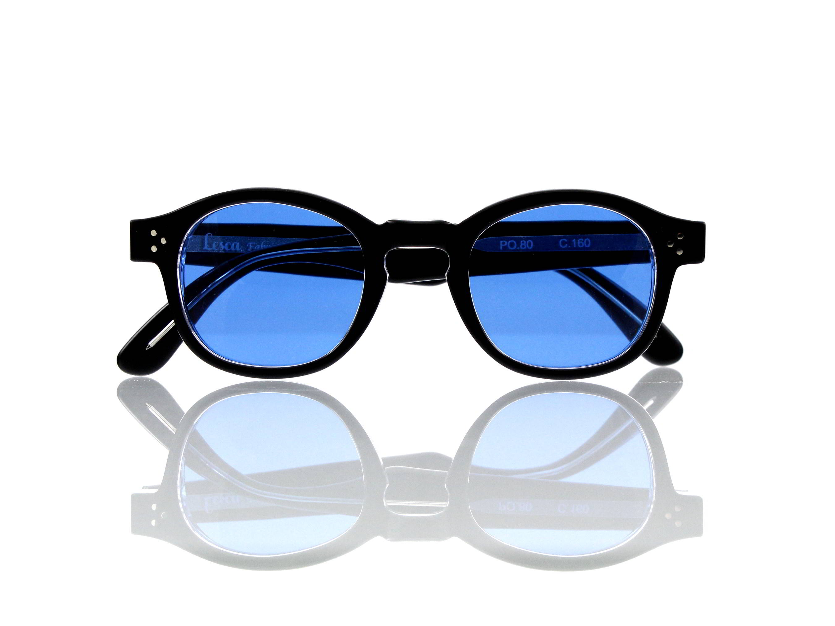 Lesca Lunetier Mod. P.080 Sonne Col. C.160 Größe 44-22 - 145mm Kunststoff blau 70%