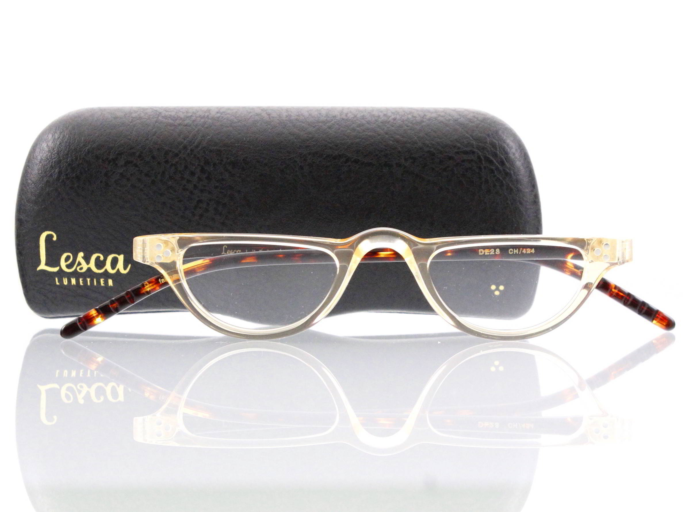 Lesca Lunetier • DL 23 • Col. CH/424 • Acetat-Halb-Brillen-Fassung
