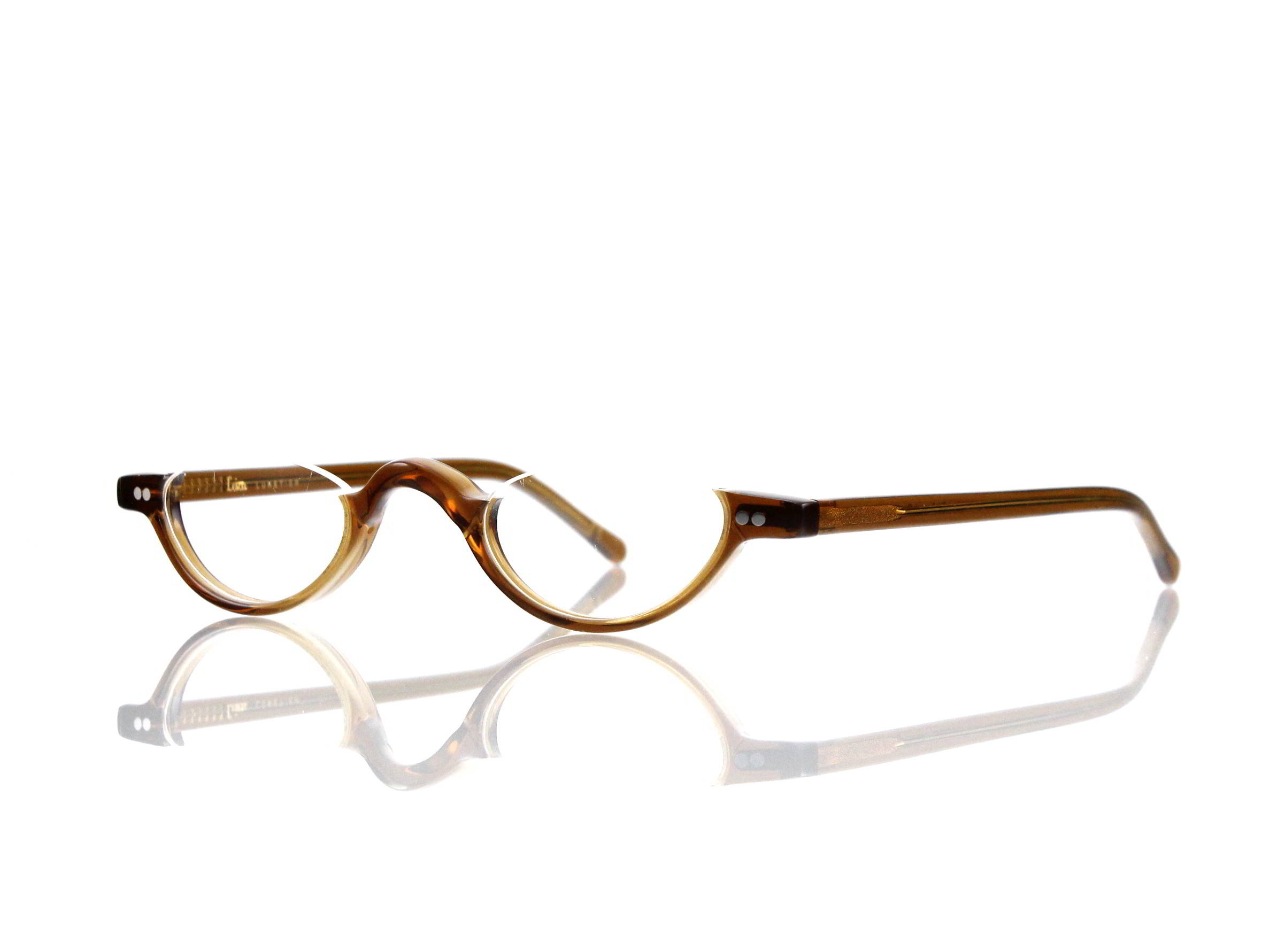 Lesca Lunetier • DL 9 • Col. cognac • Acetat-Halb-Brillen-Fassung